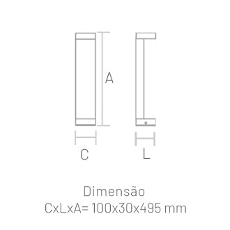 Luxbalizador 500 x 100 / 7W Sobrepor